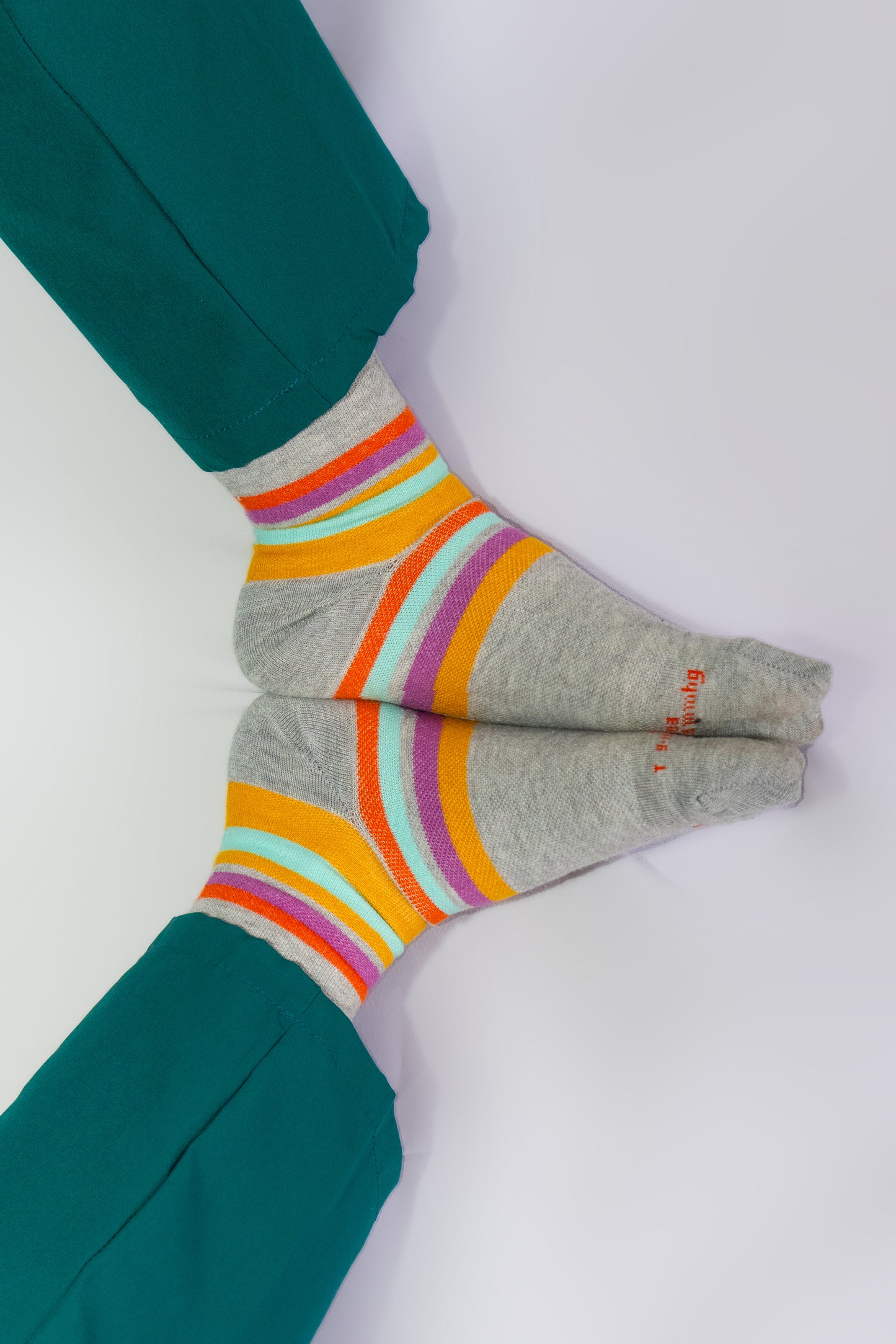 Striped Cotton Compression Socks Gray
