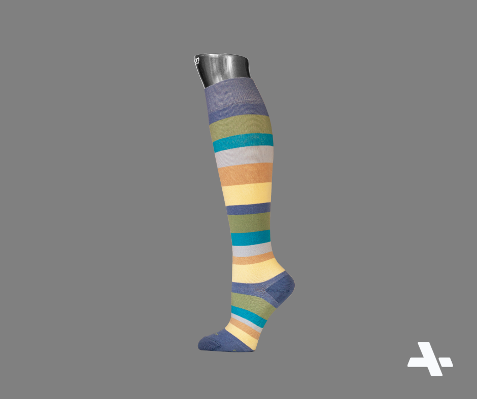 Cotton Compression Socks - Soft-Tone Striped