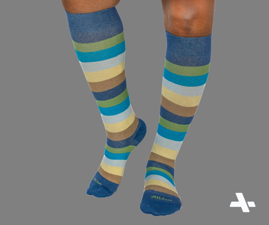 Cotton Compression Socks - Soft-Tone Striped