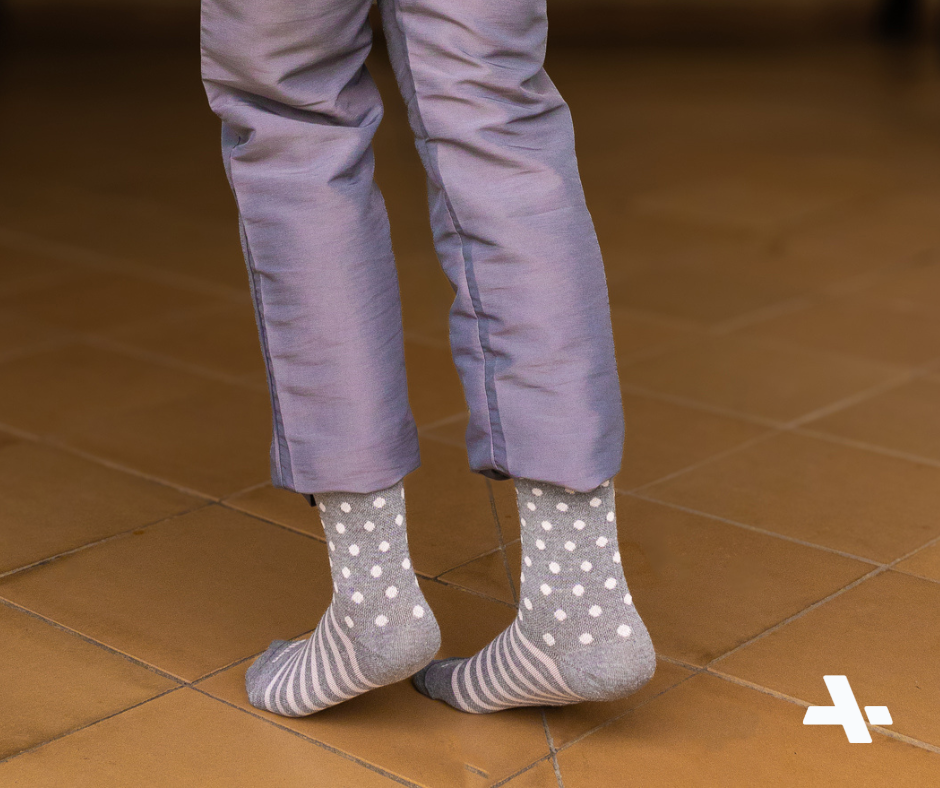 Gray & Rose Dotted Compression Socks