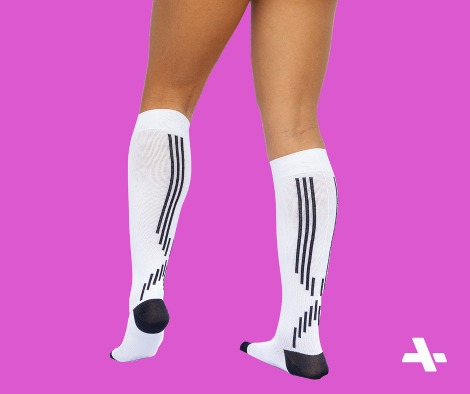 Sports Compression Socks White And Gray