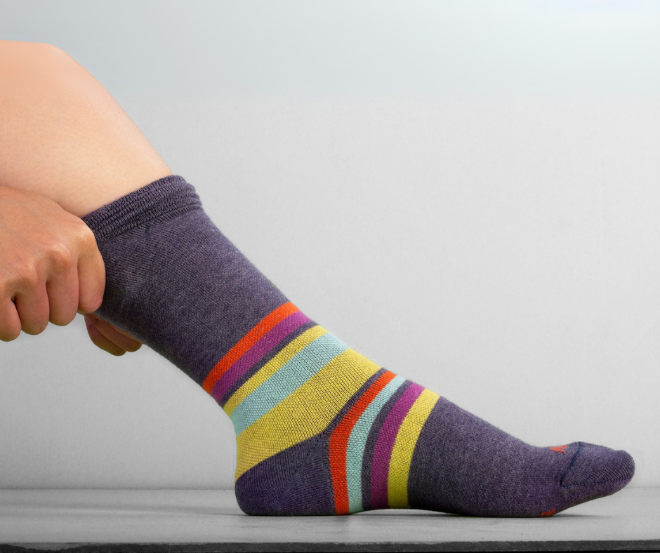 Striped Cotton Compression Socks BlueBerry
