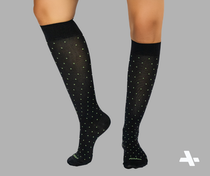 Compression Socks with Dotted Design Black – Microfiber