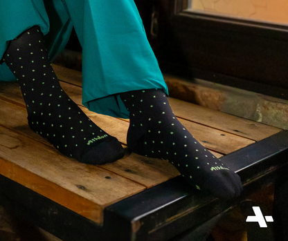 Compression Socks with Dotted Design Black – Microfiber