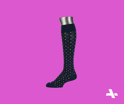 Blue Multicolor Dotted Compression Socks