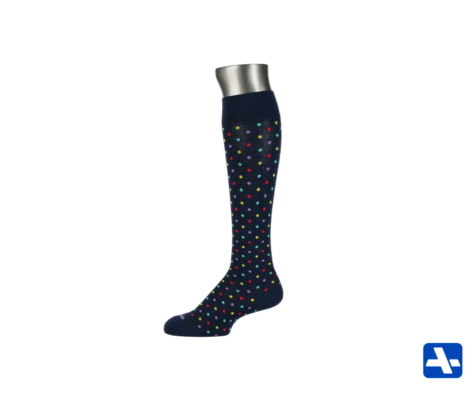 Blue Multicolor Dotted Compression Socks