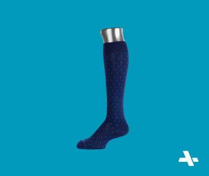 Compression Socks with Dotted Design Blue – Microfiber
