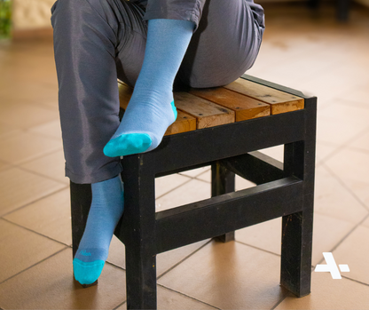 Cotton Compression Socks with blue Heel