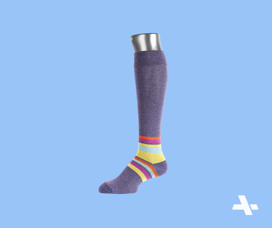 Striped Cotton Compression Socks BlueBerry