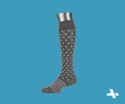 Gray & Rose Dotted Compression Socks