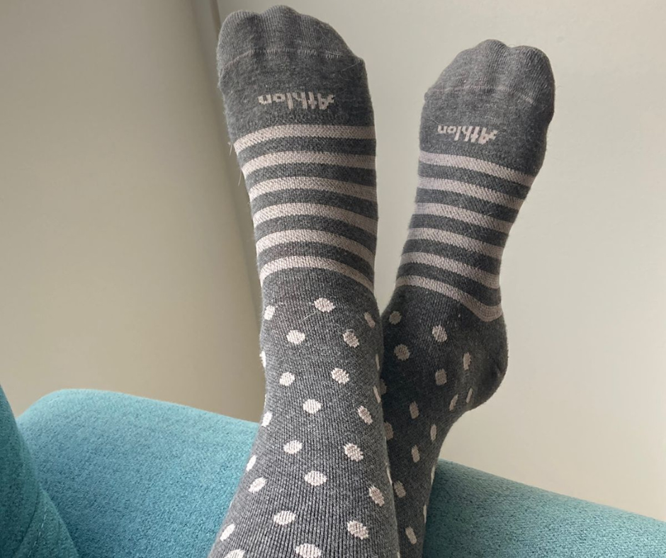 Gray & Rose Dotted Compression Socks