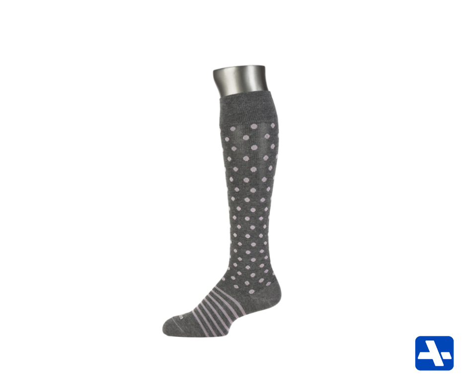 Gray & Rose Dotted Compression Socks