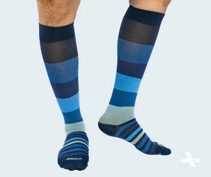 Blue Block Compression Socks