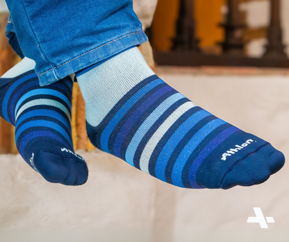 Blue Block Compression Socks